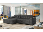 Left-hand corner sofa bed in dark grey mottled fabric, Meublita 270cm