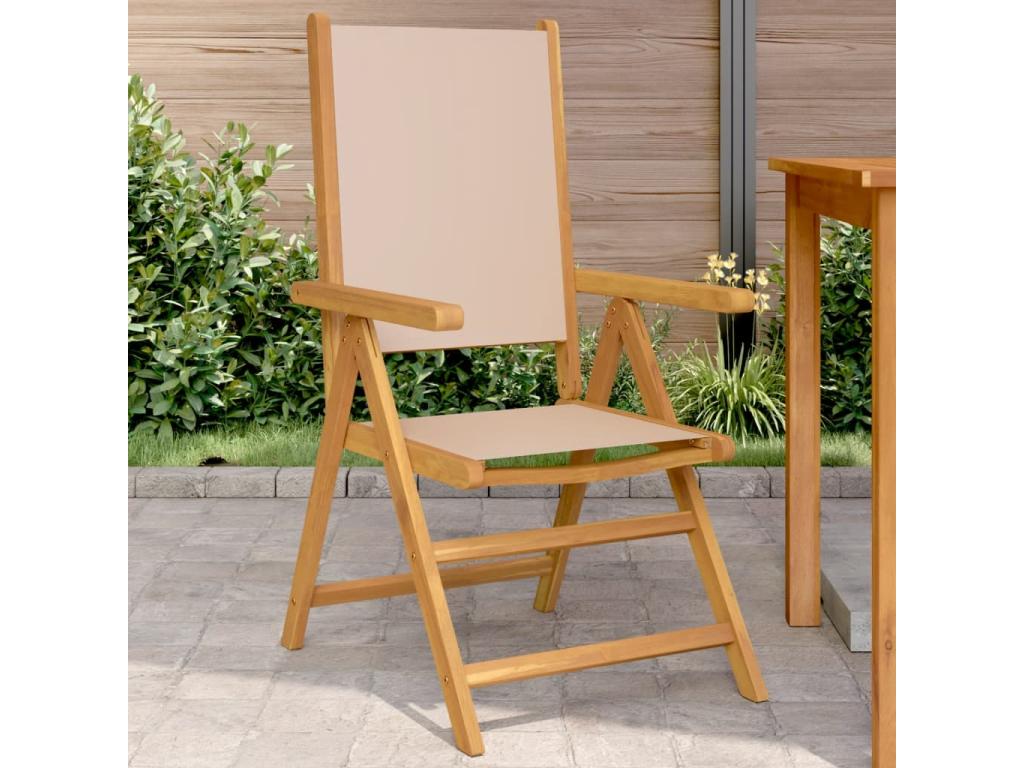 Set of 2 Meublita garden chairs in solid wood and fabric