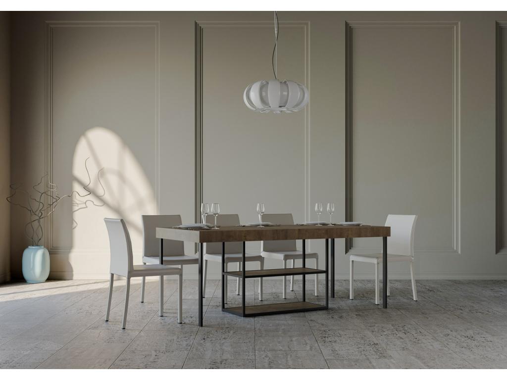 Extendable console 90x40/196 cm Meublita Small Premium Walnut frame Anthracite