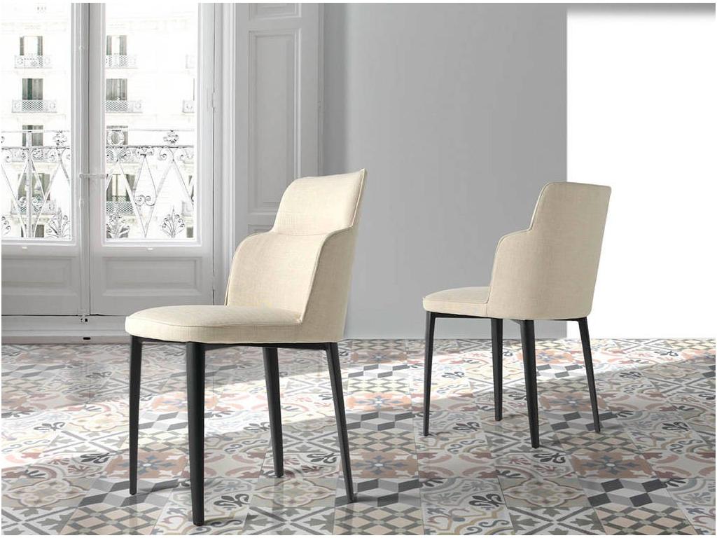 Meublita fabric chair with steel legs - set of 2 - Meublita color 53