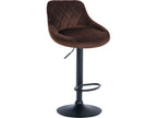 Set of 2 Bar Stools - Velvet/Metal - Brown - Meublita