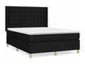 Meublita bed base with black mattress, 140x190 cm, fabric