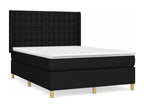 Meublita bed base with black mattress, 140x190 cm, fabric