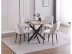 Meublita round dining table with metal legs and MDF wood top, 100cm diameter