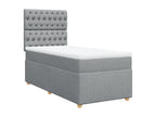 Meublita bed base with light grey mattress 90x200 cm fabric