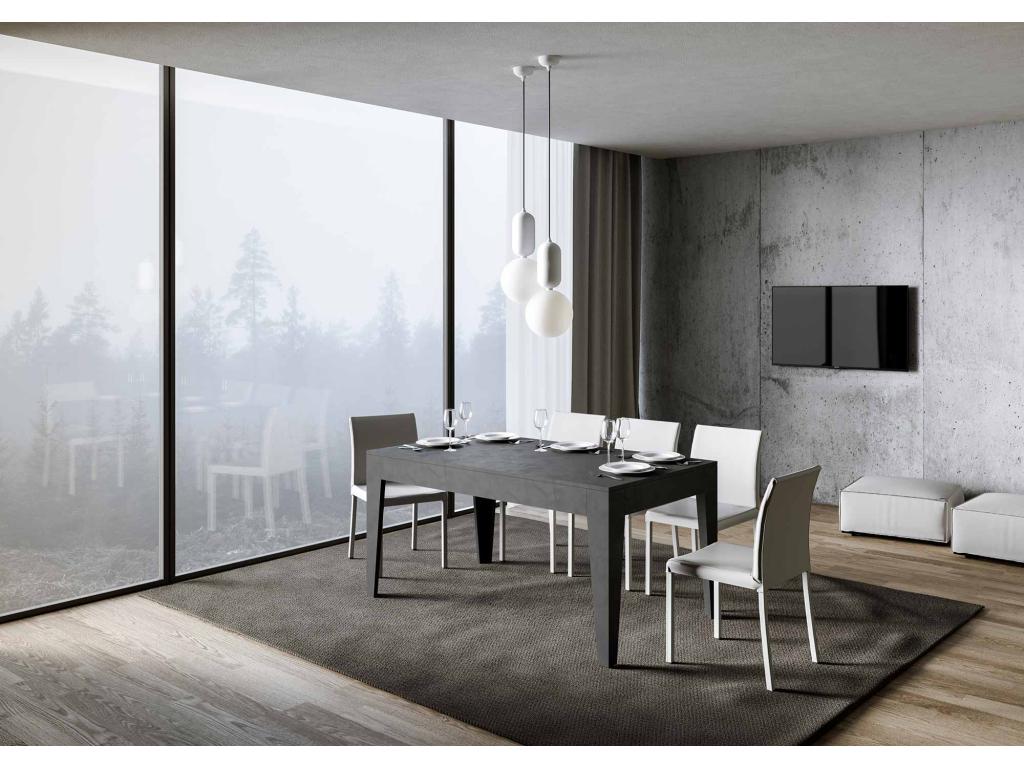 Extendable table 90x160/220 cm Cico Anthracite Spatulé