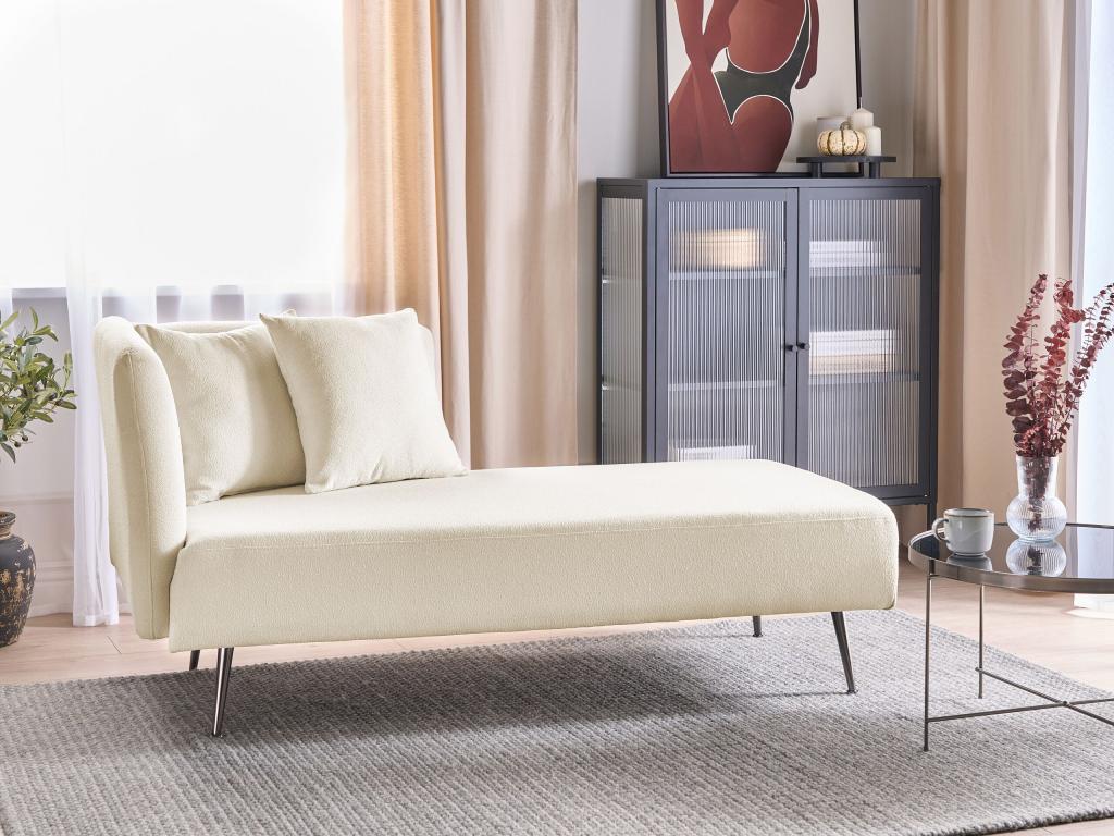 Meublita right-side chaise longue with white looped seat