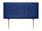 Meublita Faux Leather Headboard with 2 Buttons, 105x105cm, with Legs, 105cm Beds - Blue