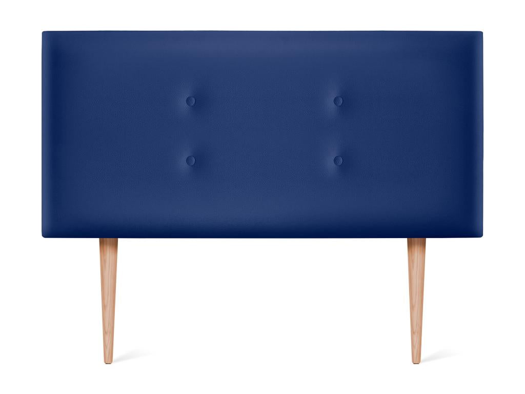 Meublita Faux Leather Headboard with 2 Buttons, 105x105cm, with Legs, 105cm Beds - Blue