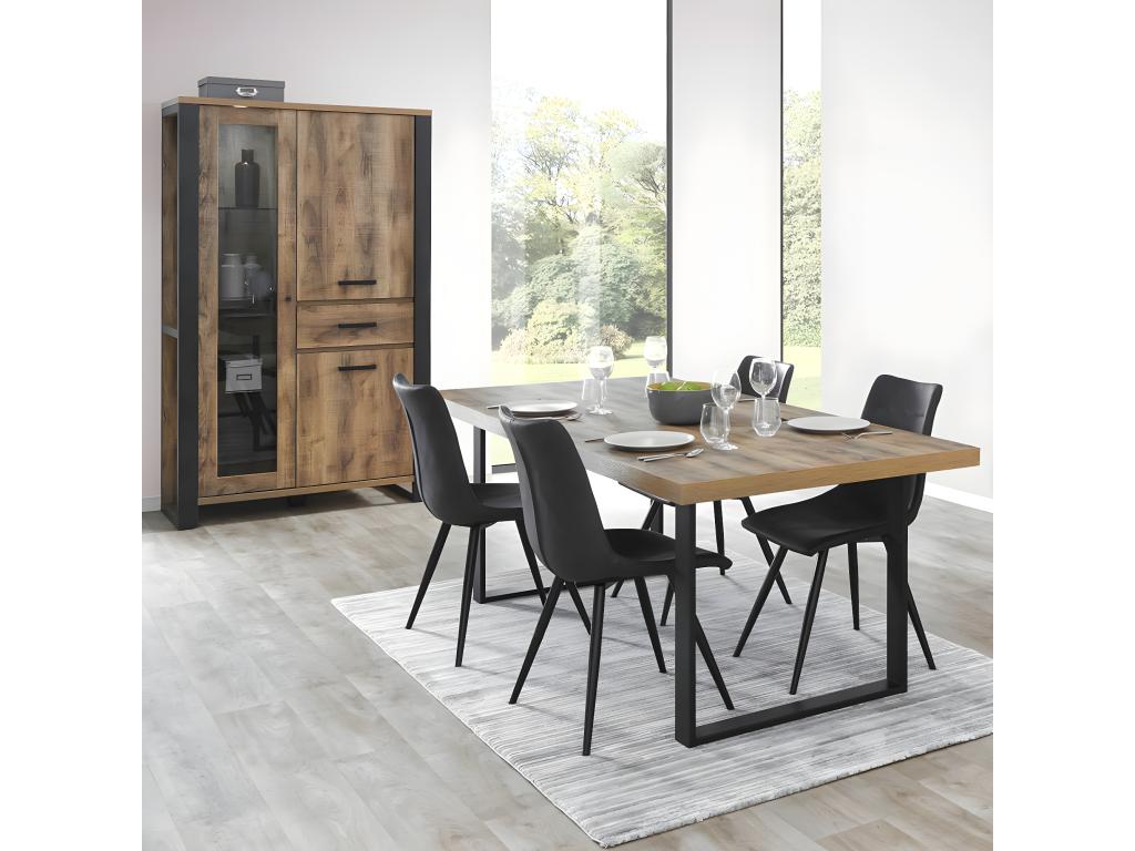Vertchez - Table Set 170cm Display Cabinet with 3 Doors and 1 Drawer
