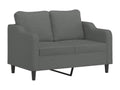 2-seater sofa, dark grey, 120 cm, fabric
