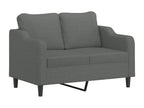 2-seater sofa, dark grey, 120 cm, fabric