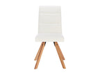 Set of 2 chairs in faux leather and rubberwood - White - Meublita