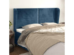Headboard with wings, Dark Blue, 203x23x118/128 cm, Velvet