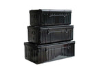 Premium black steel storage canteen, set of 3, 95, 130 and 175 liters