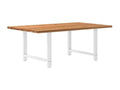 Rectangular light brown solid oak wood dining table