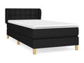 Upholstered bed base with mattress, black, 100x200 cm, fabric