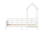 Daybed with canopy, mattress not included, white, 90x190 cm, solid wood