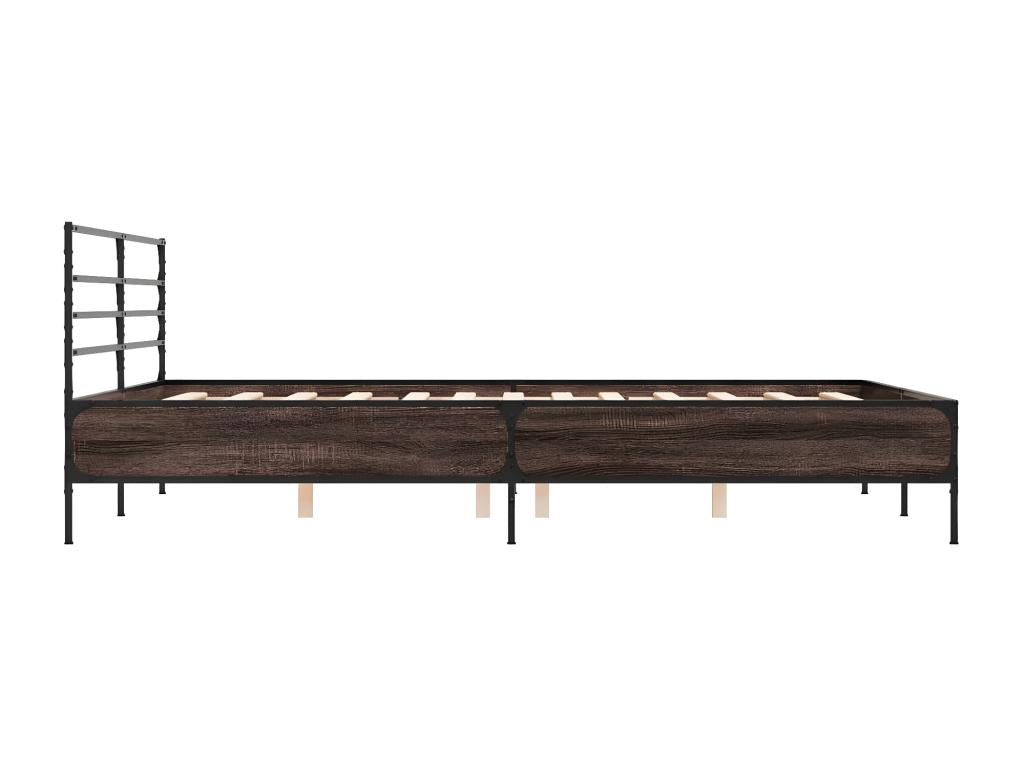 Bed frame without mattress, brown oak, 160x200 cm