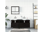 3-piece bathroom furniture set, black engineered wood