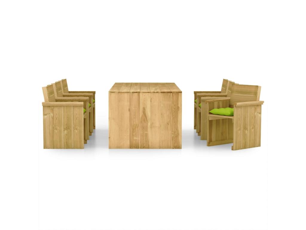 7-piece garden dining set with cushions, impregnated pine