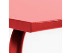 Square garden table in red metal - Meublita