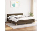 Upholstered bed base with mattress, dark brown, 160x200 cm