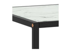 Black coffee table with white marble top, 90x90x50 cm