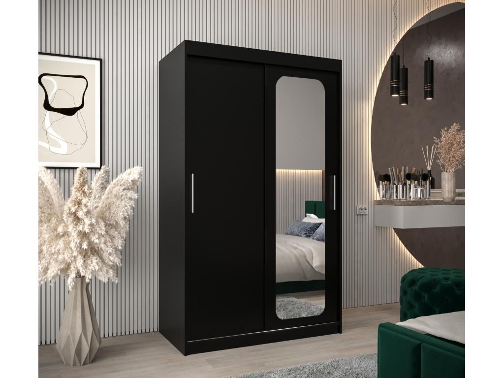 Meublita T2 Sliding Door Wardrobe 200/120/62 2 Doors Black/Black
