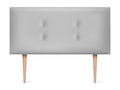 Meublita Faux Leather Headboard with 2 Buttons, 110x105cm, with Legs, 105cm Beds - Light Grey