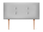 Meublita Faux Leather Headboard with 2 Buttons, 110x105cm, with Legs, 105cm Beds - Light Grey