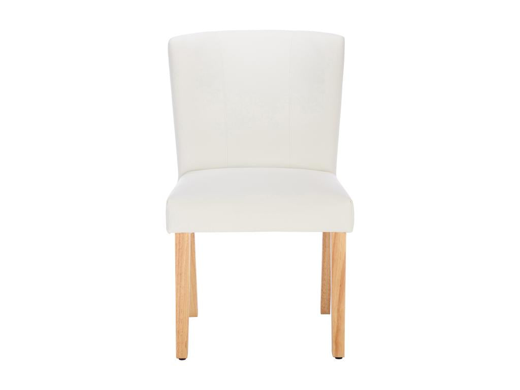 Set of 2 chairs in faux leather and rubberwood - White - Meublita