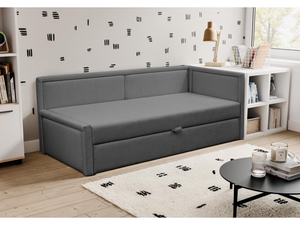 Trundle bed for teenager - double bed - dark grey - Meublita