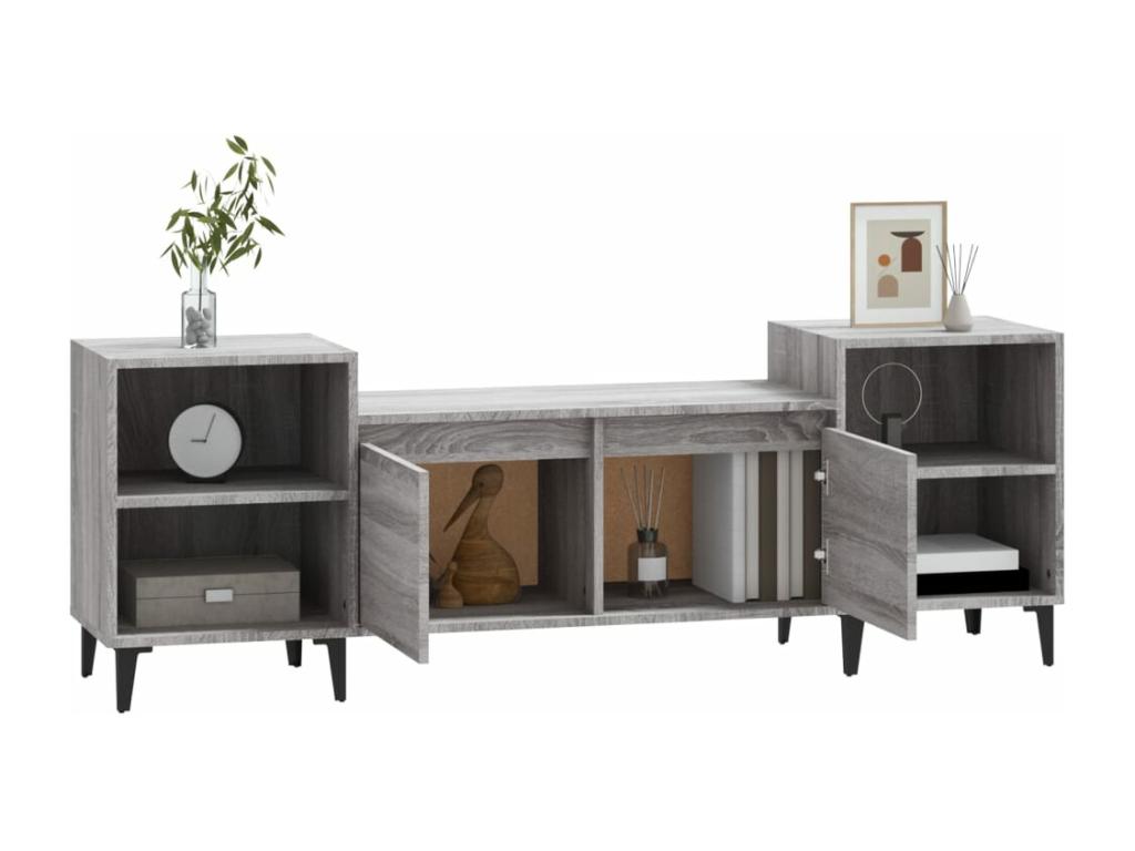 Meublita TV stand, grey, 160x35x55 cm, engineered wood
