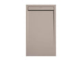 Sand-colored shower tray with smooth finish, Meublita SMART colored grate - 90x80 cm