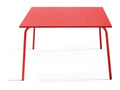 Square garden table in red metal - Meublita