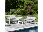 Meublita modular garden furniture set in grey fabric, 4-seater - white aluminium - Meublita
