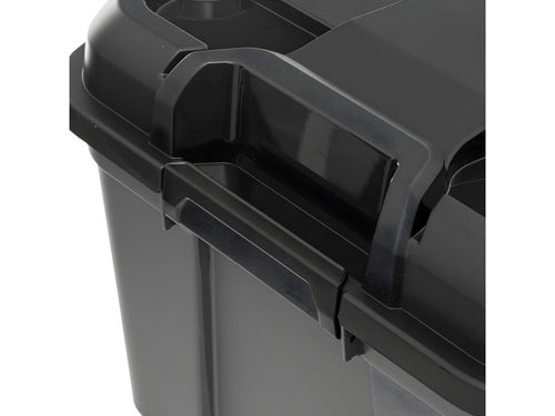 120L Black Polypropylene Storage Box with Wheels and Lock by Meublita