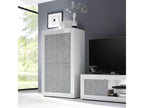 Meublita - 4-Door Storage Unit, White Lacquered Finish and Concrete Look