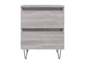 Meublita 2-piece bedside tables, grey, 40x35x50 cm, engineered wood