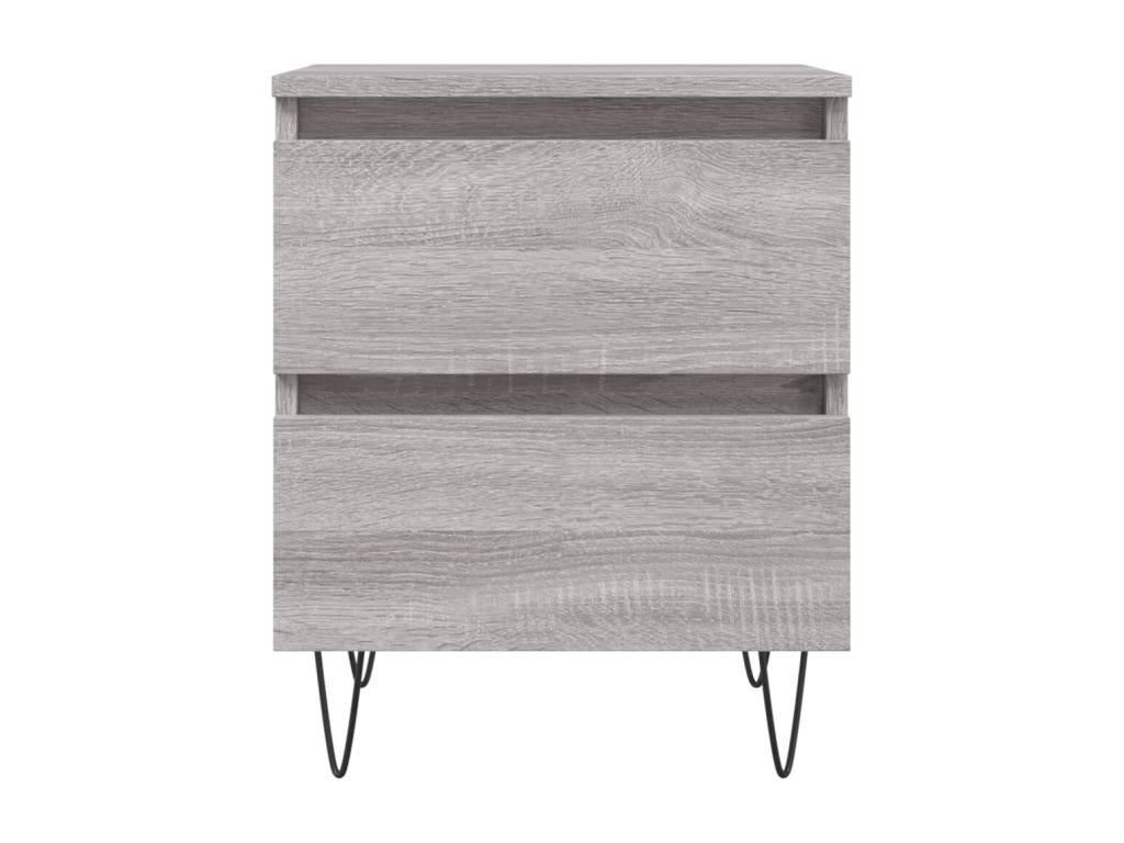 Meublita 2-piece bedside tables, grey, 40x35x50 cm, engineered wood