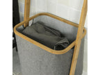 Towel Ladder Stand with 1 Removable Laundry Basket and 3 Bars FRG263-N