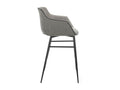 Meublita high chair in grey fabric with black steel legs - Set of 2 - Colour: Meublita 71 Light Grey