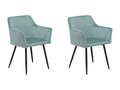 Set of 2 Meublita dining chairs in mint green velvet
