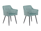 Set of 2 Meublita dining chairs in mint green velvet