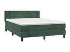 Upholstered bed base and mattress, dark green, 140x200cm, velvet