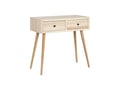 Console table with 2 drawers, light solid wood - Meublita