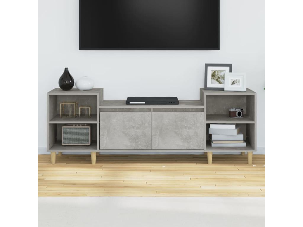 TV stand, concrete grey, 160x35x55 cm, engineered wood