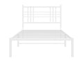 Metal bed frame with white headboard, 100x190 cm