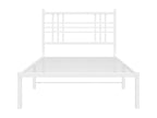 Metal bed frame with white headboard, 100x190 cm